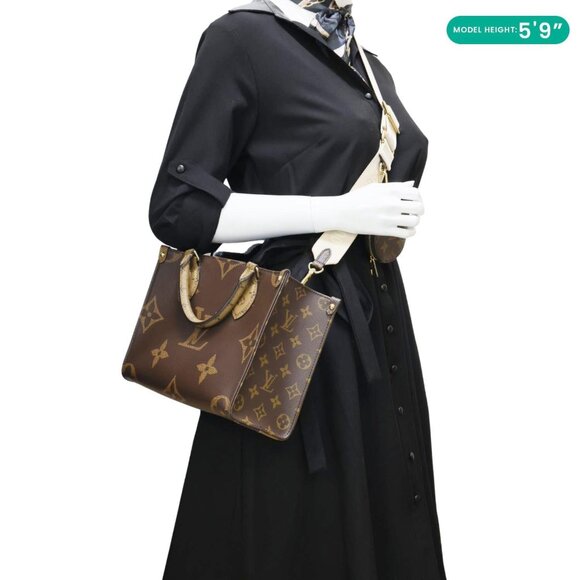 Louis Vuitton  Onthego PM Giant Monogram Reverse Canvas Shoulder Bag Brown - Picture 2 of 13
